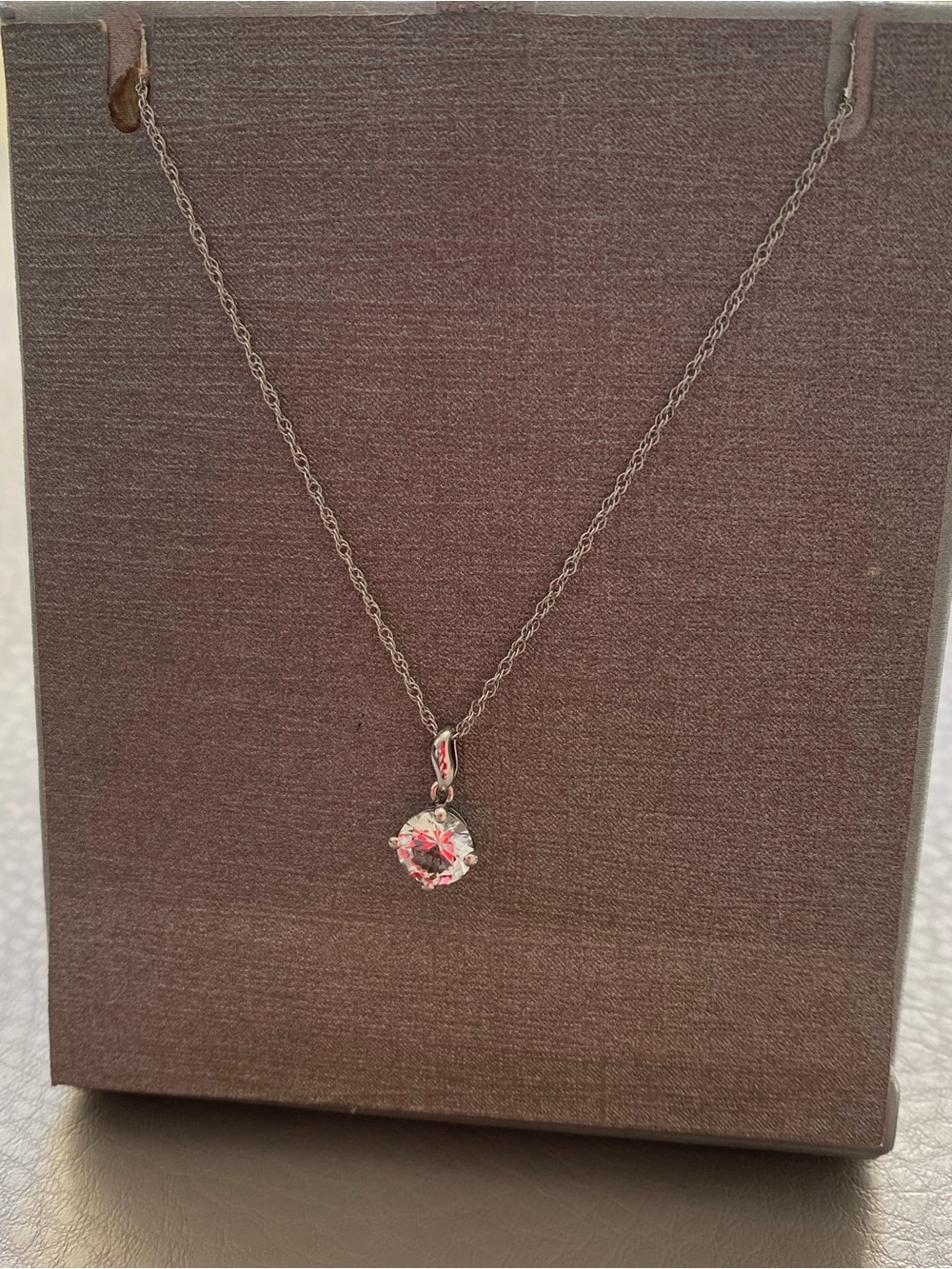 EUC- September stone Lab-Created White Sapphire Pendant in Sterling Silver